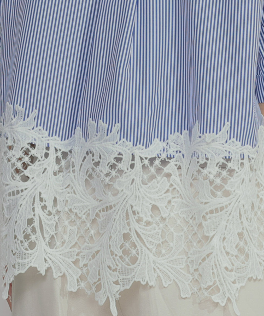 レースドッキングストライプシャツ