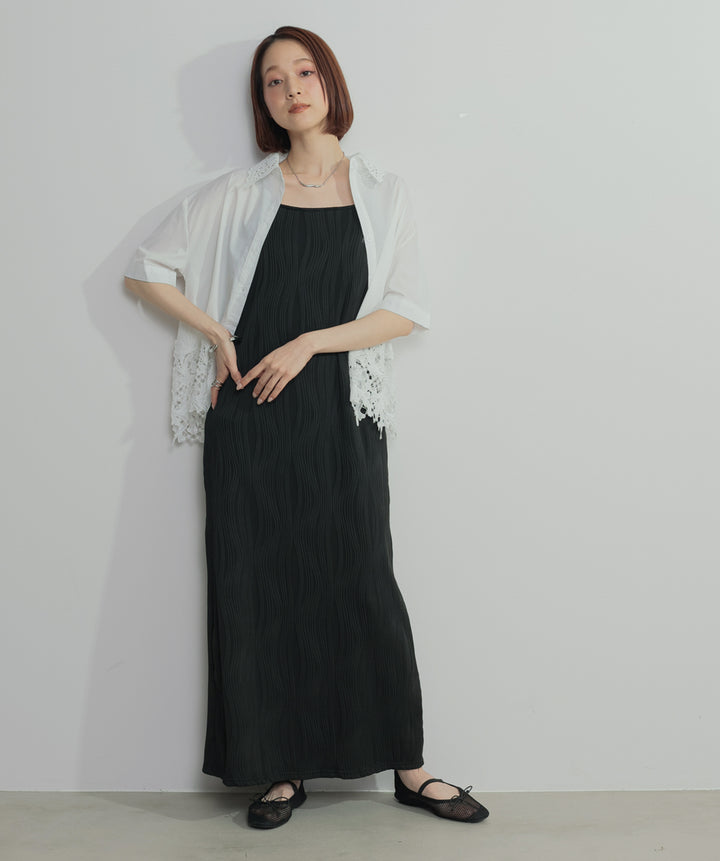 レースドッキングストライプシャツ