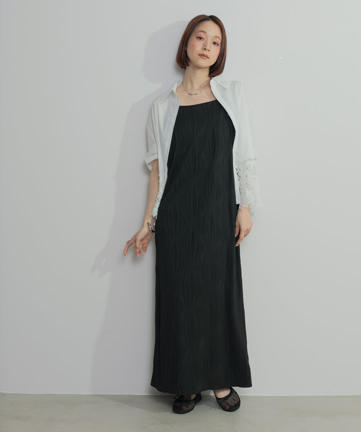 レースドッキングストライプシャツ