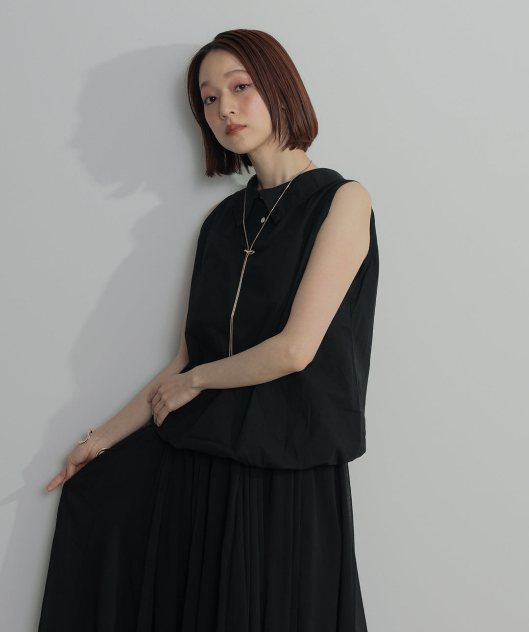 バルーンヘムシャツブラウス