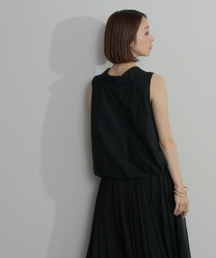 【SET】バルーンヘムシャツブラウス+シアーフレアスカート(2set)