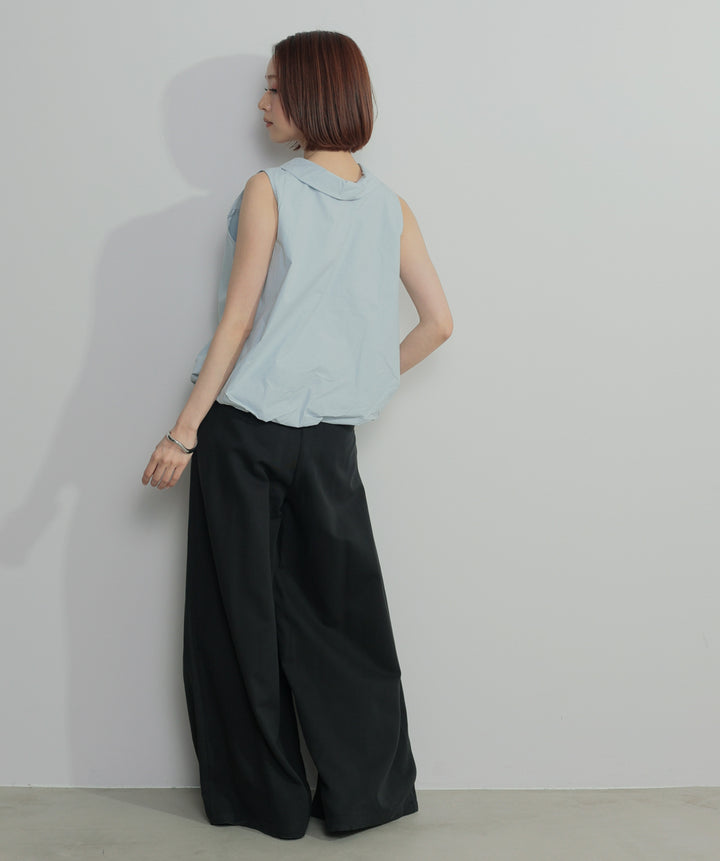 【SET】バルーンヘムシャツブラウス+タックワイドパンツ(2set)