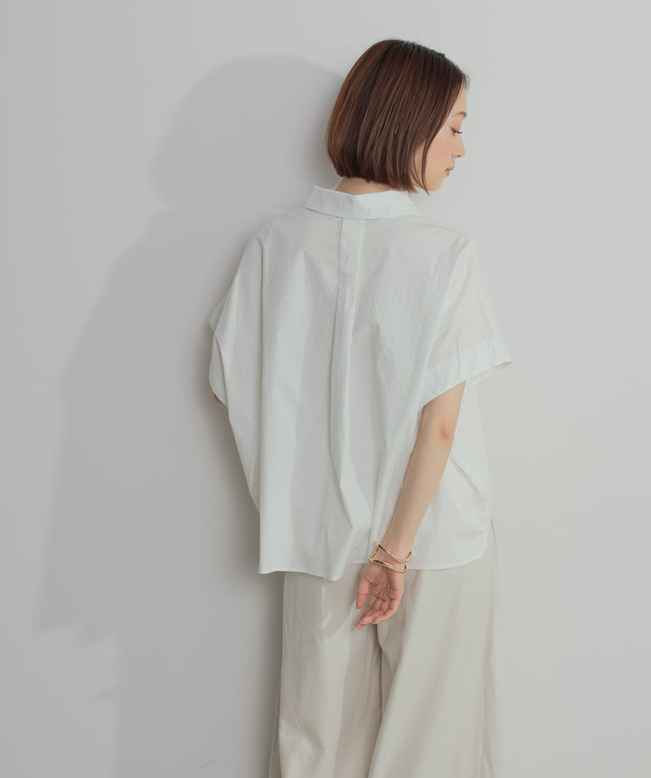 【SET】アシンメトリーデザインシャツブラウス+タックワイドパンツ(2set)