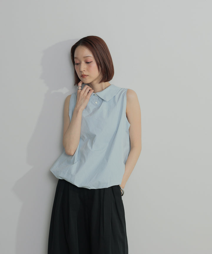 【SET】バルーンヘムシャツブラウス+タックワイドパンツ(2set)