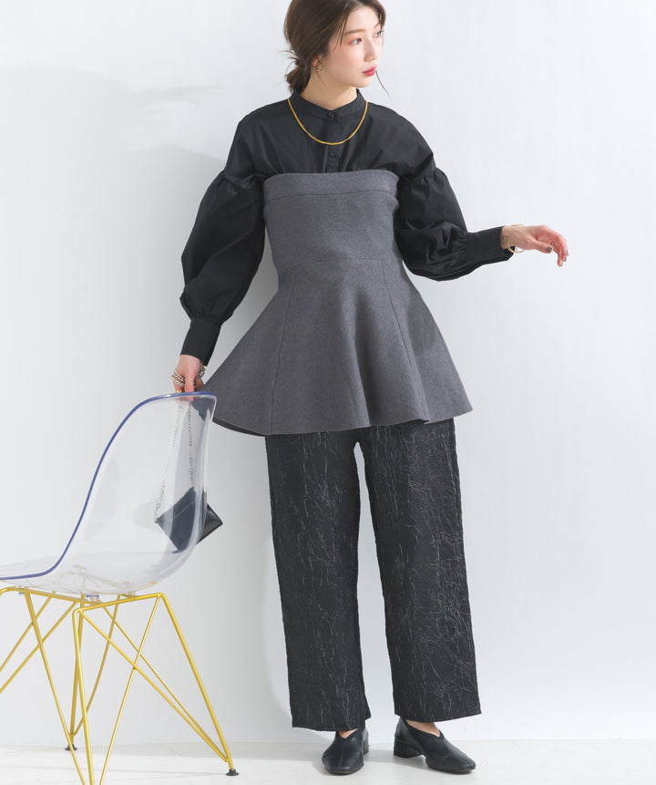 ウエストゴムジャガードパンツ