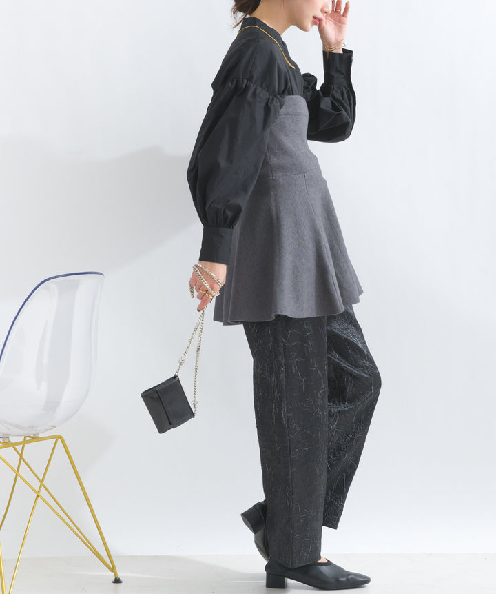 ウエストゴムジャガードパンツ