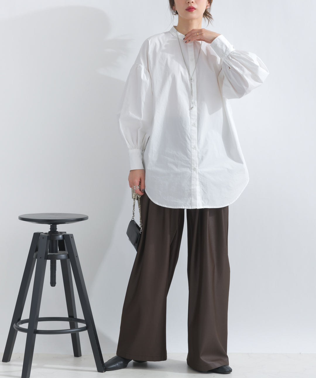 ダブルタックワイドパンツ