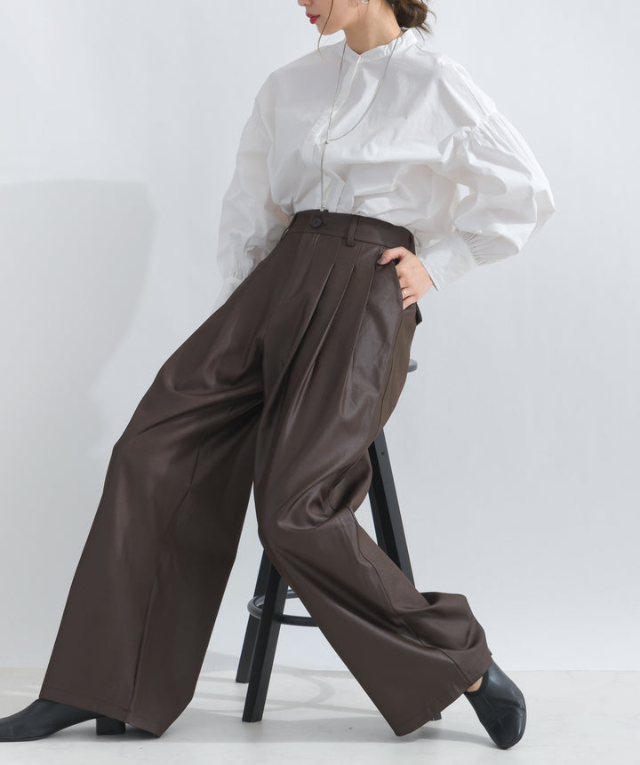 ダブルタックワイドパンツ