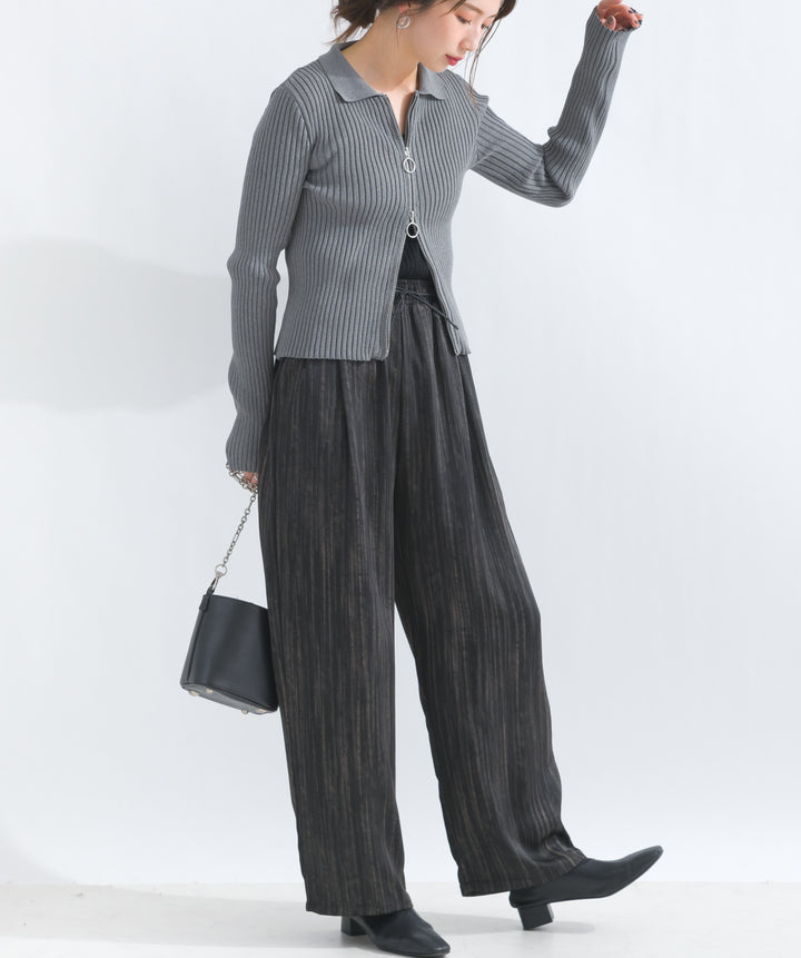 シャドーストライプストレートパンツ