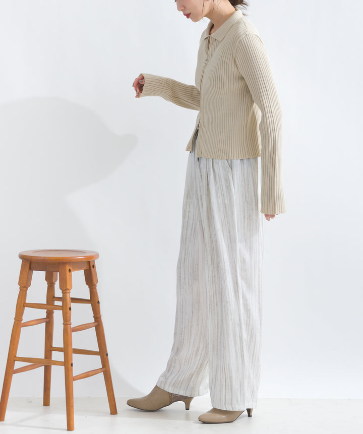 シャドーストライプストレートパンツ