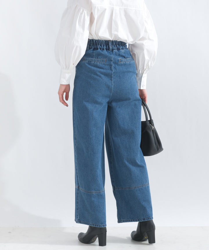 デニムタックワイドパンツ