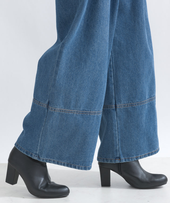 デニムタックワイドパンツ