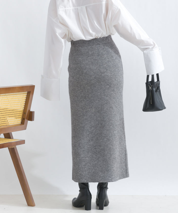 フロントボタンニットタイトスカート