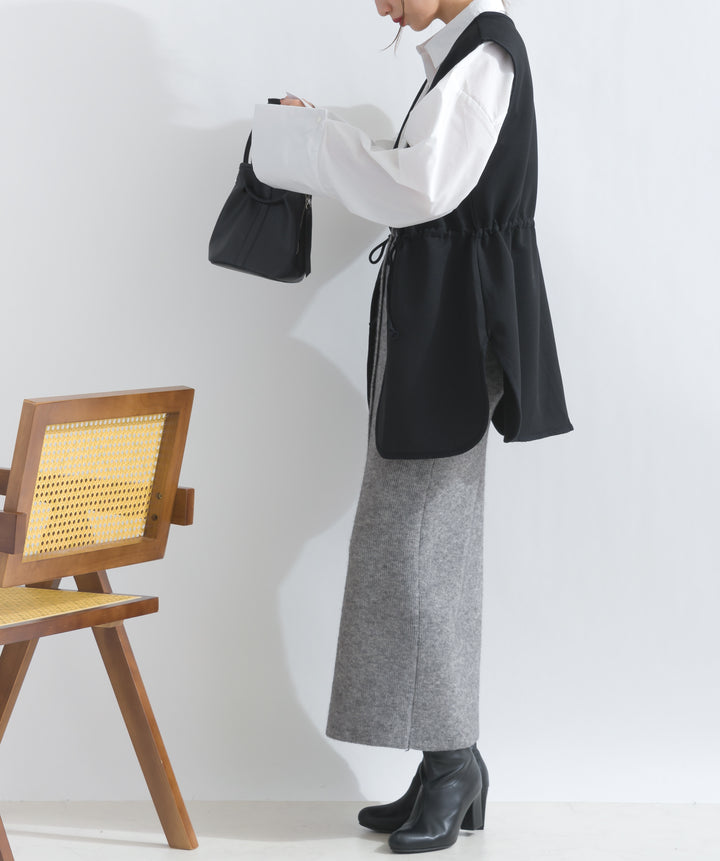 フロントボタンニットタイトスカート