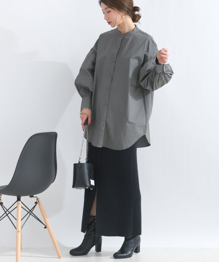 フロントボタンニットタイトスカート