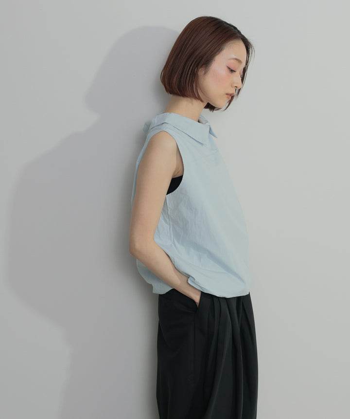 【SET】バルーンヘムシャツブラウス+タックワイドパンツ(2set)