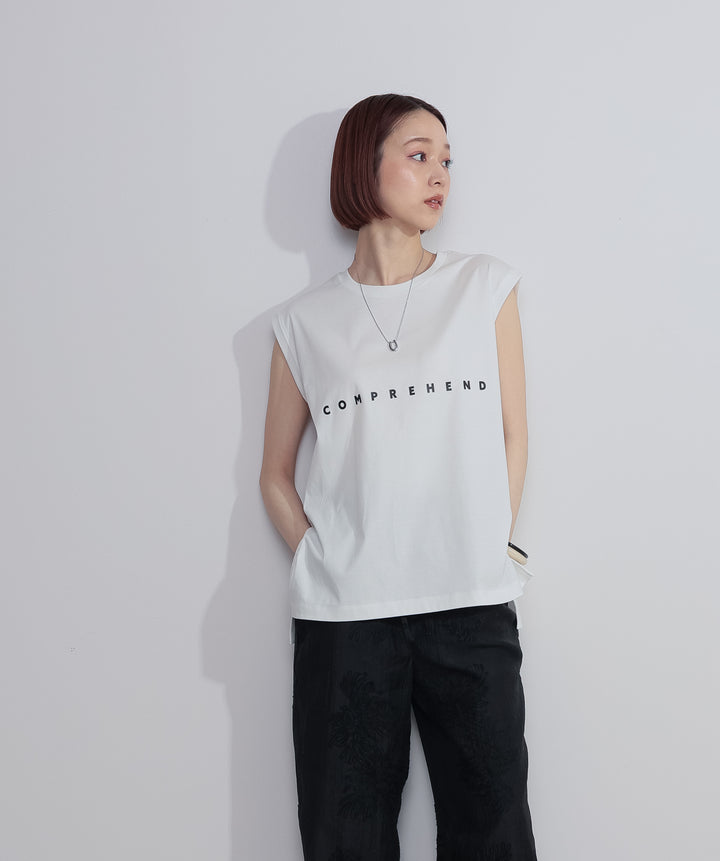 【SET】コンパクトスムースロゴフレンチトップス+フラワー刺繍シアーパンツ(2set)