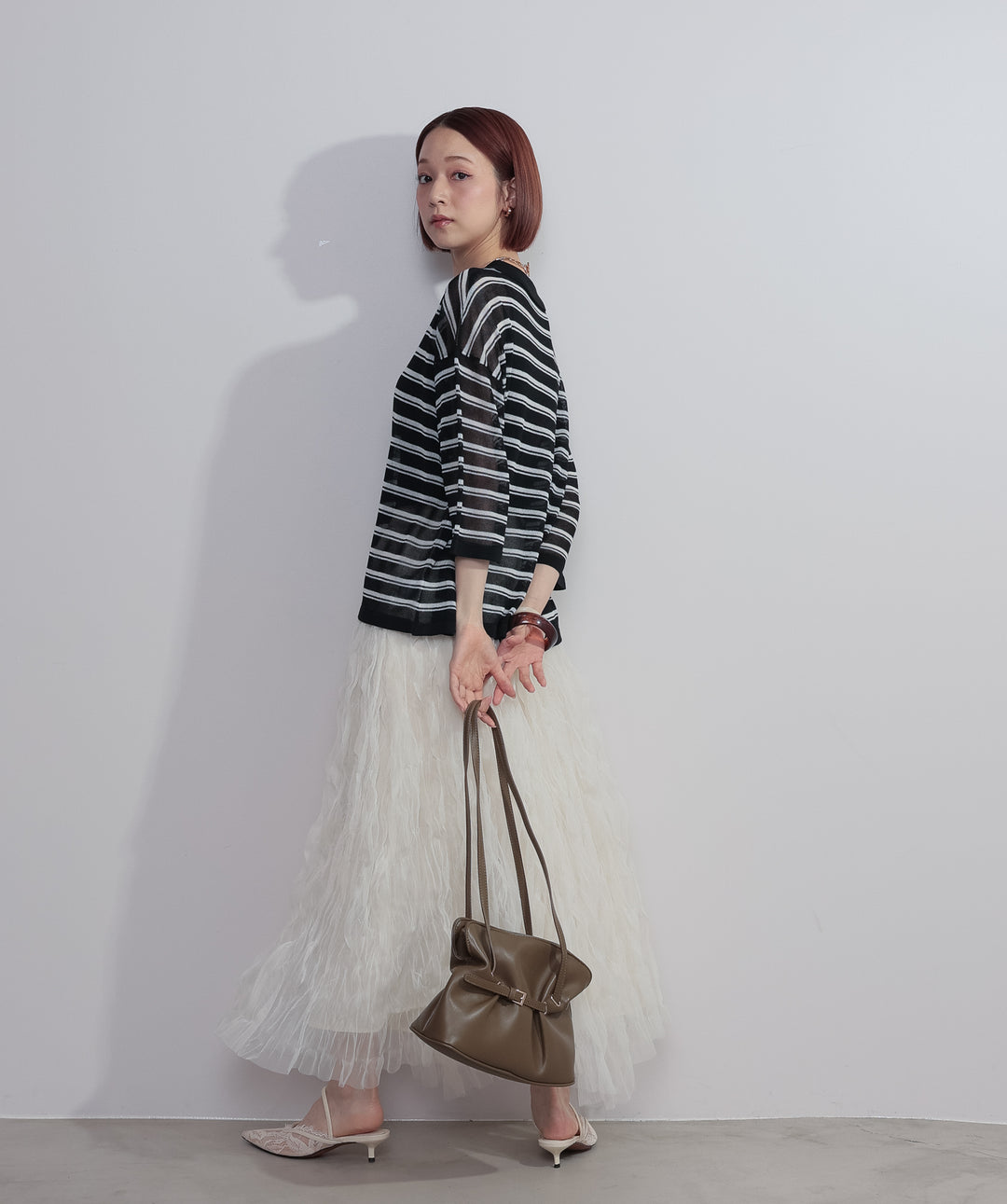 【再入荷】ワッシャーレーススカート