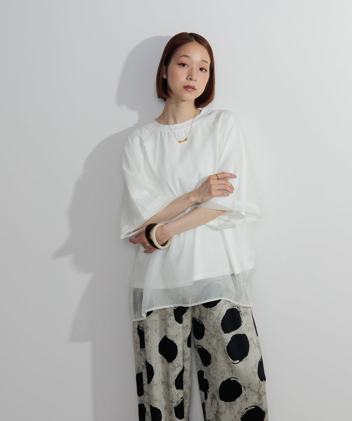 オーガンジーレイヤードTシャツ