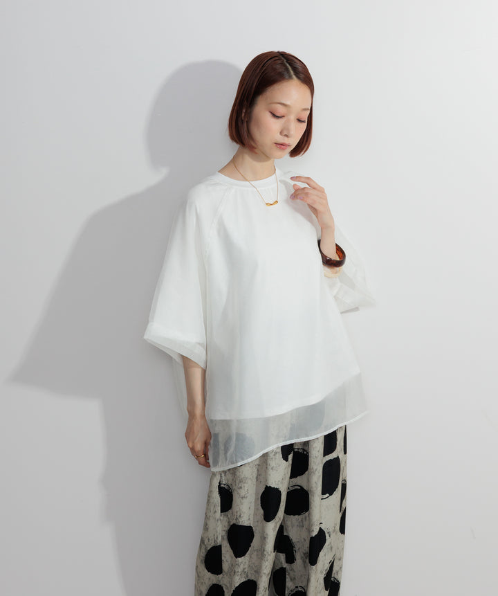 オーガンジーレイヤードTシャツ