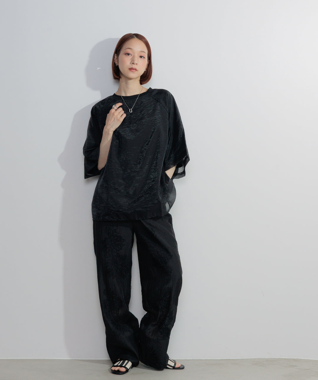 オーガンジーレイヤードTシャツ