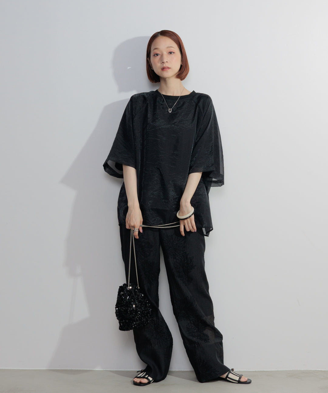 オーガンジーレイヤードTシャツ
