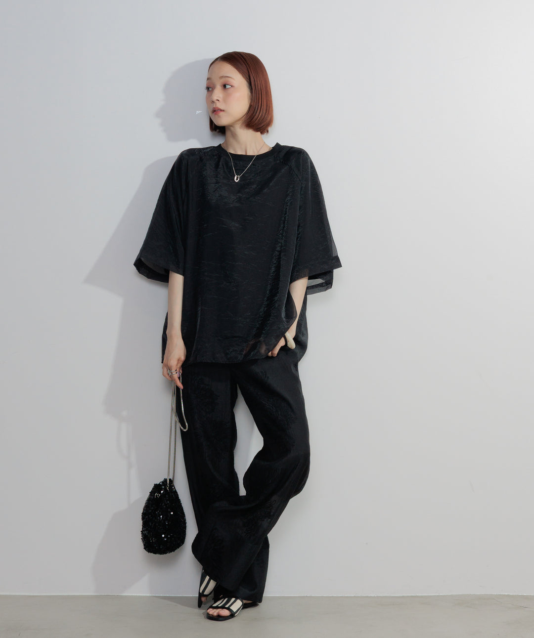 オーガンジーレイヤードTシャツ