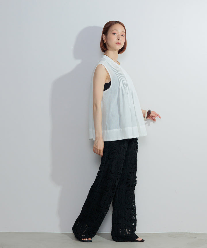 【再入荷】ブロッククロシェニットパンツ