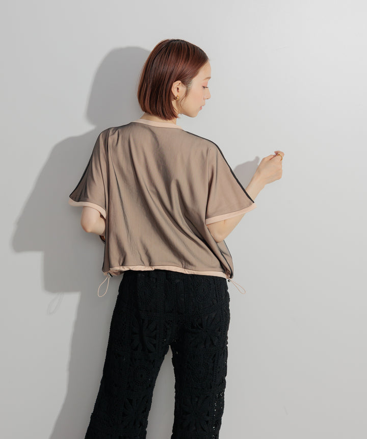 【SET】オーバーチュールレースボックスプルオーバー+ブロッククロシェニットパンツ(2set)