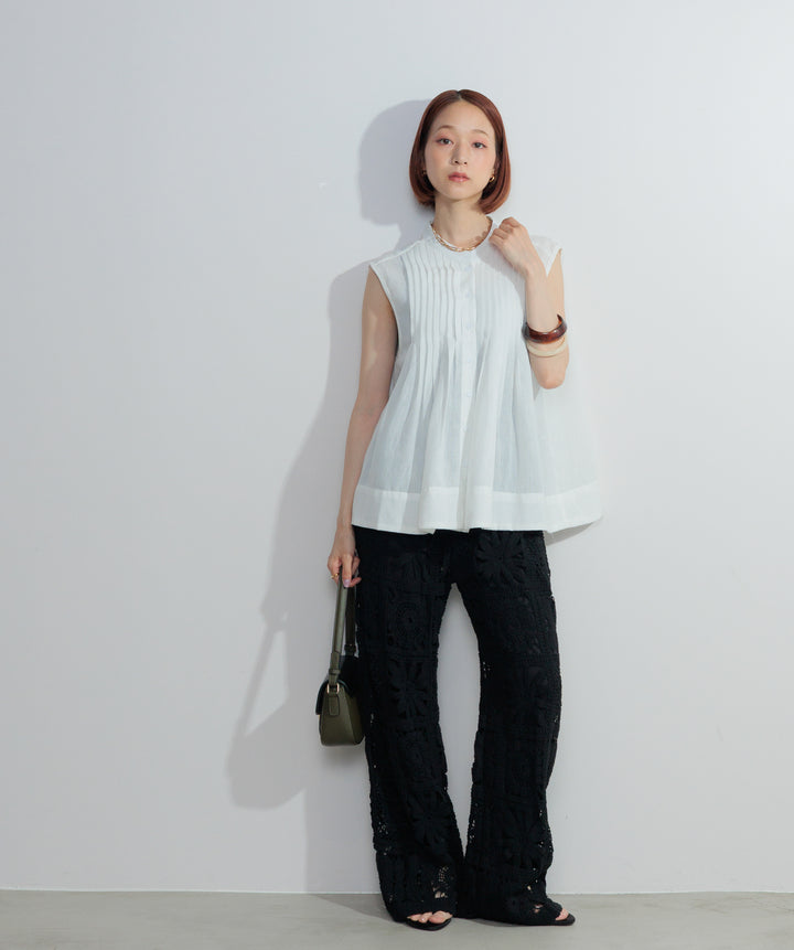 【再入荷】ブロッククロシェニットパンツ