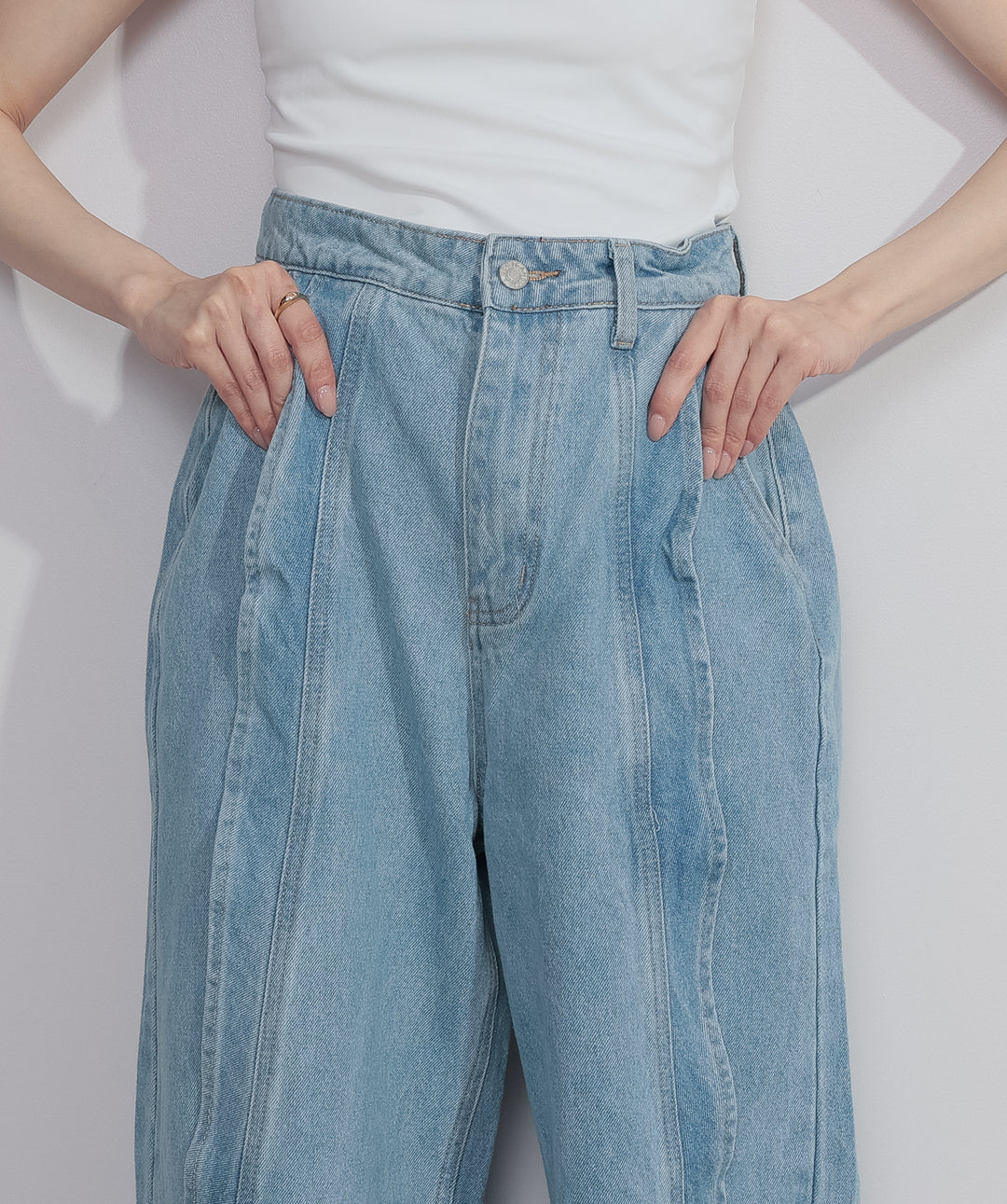 フリルウェーブデニムパンツ