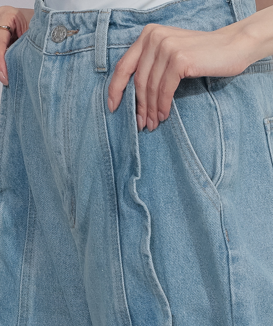 フリルウェーブデニムパンツ