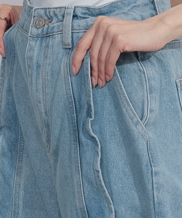 フリルウェーブデニムパンツ