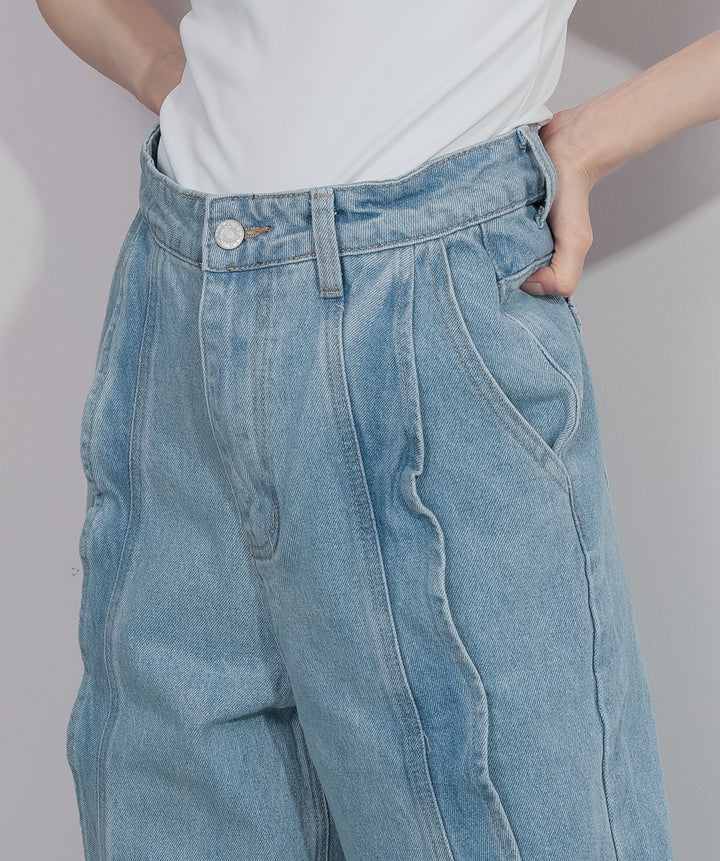 フリルウェーブデニムパンツ