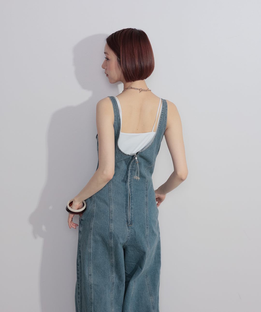 ラインデニムサロペット