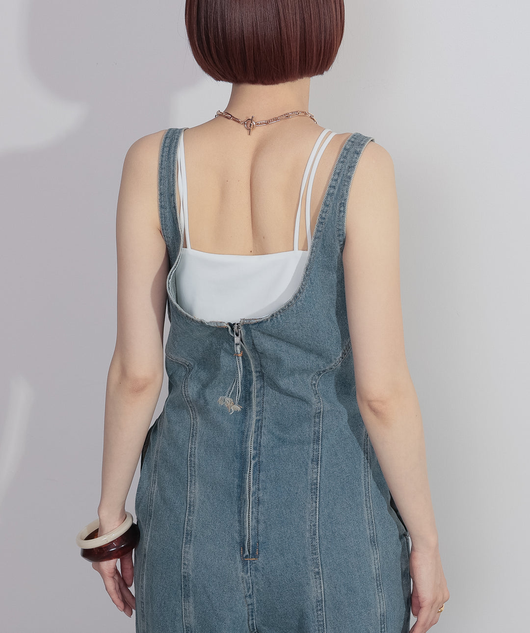 ラインデニムサロペット