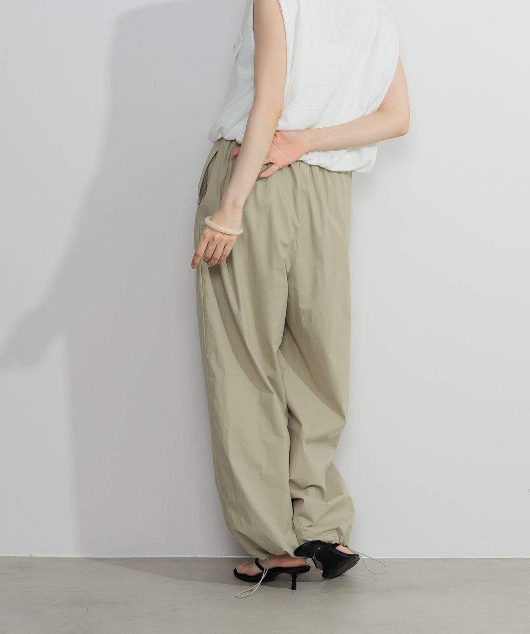 【SET】サマーニットバルーンポケットトップス+タックデザインドロストパンツ(2set)