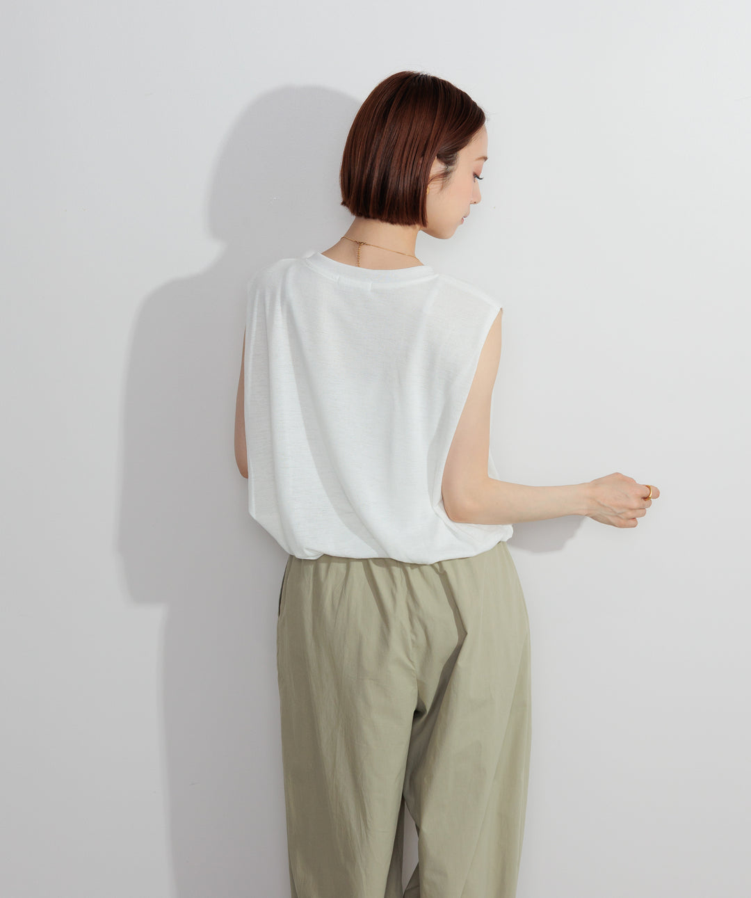 【SET】サマーニットバルーンポケットトップス+タックデザインドロストパンツ(2set)