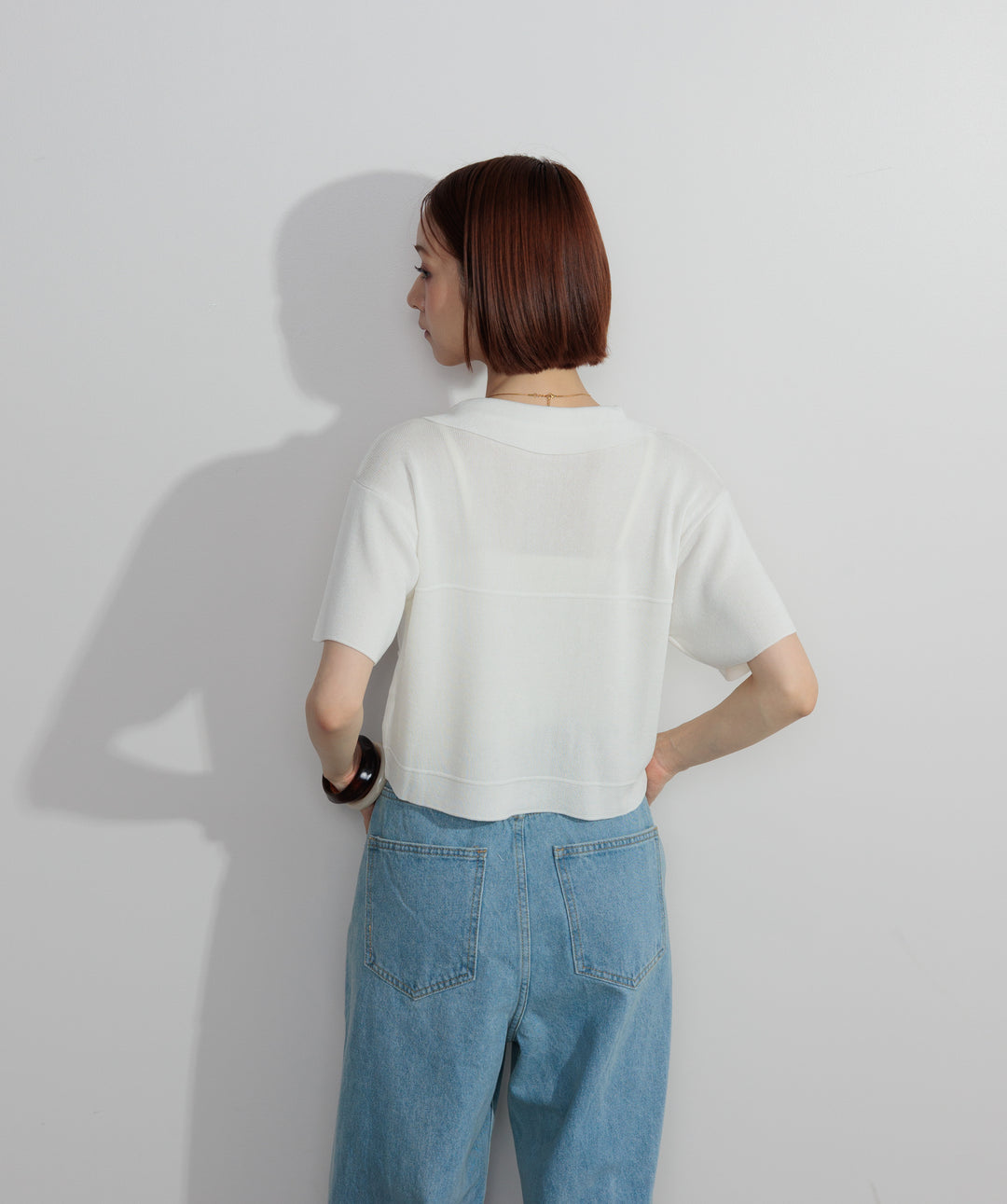 【SET】クロップドジップニットカーディガン+フリルウェーブデニムパンツ(2set)