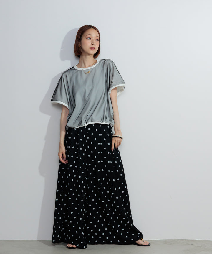 【SET】オーバーチュールレースボックスプルオーバー+グラフィックプリントワイドパンツ(2set)