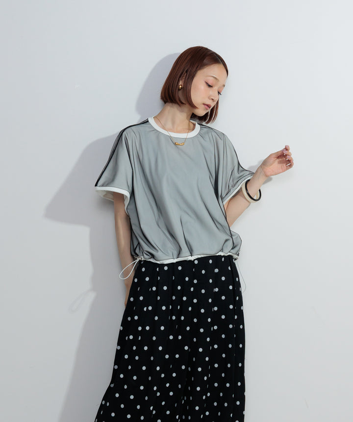 【SET】オーバーチュールレースボックスプルオーバー+グラフィックプリントワイドパンツ(2set)