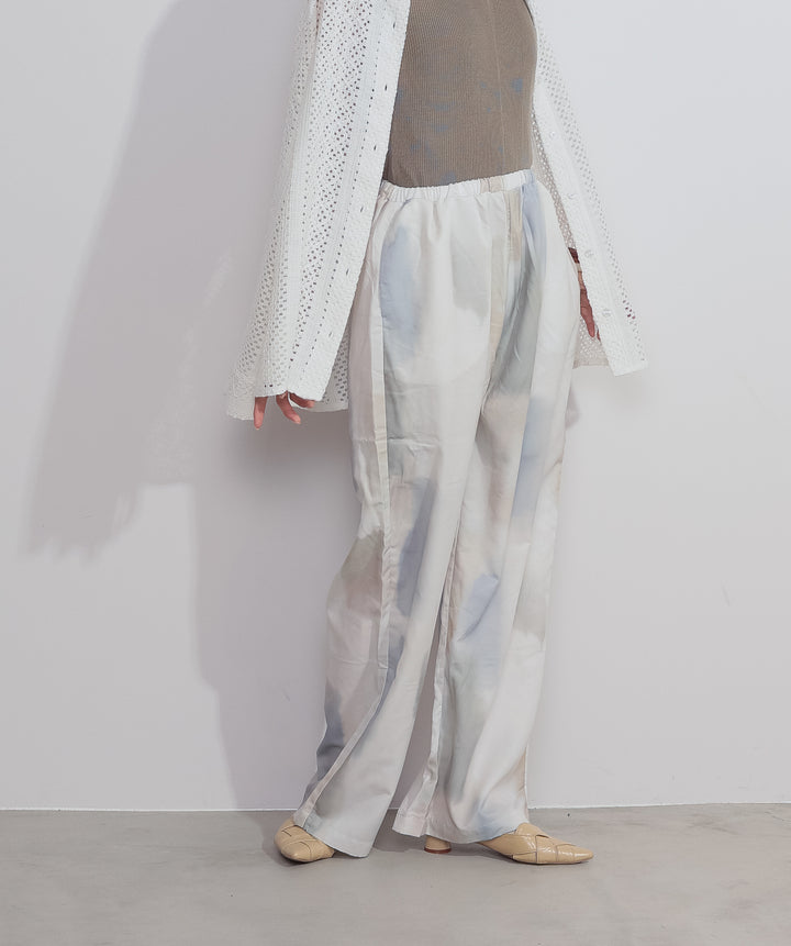 【SET】クロシェレースシャツ+シアーVネックリブトップス+水彩総柄シアーパンツ(3set)