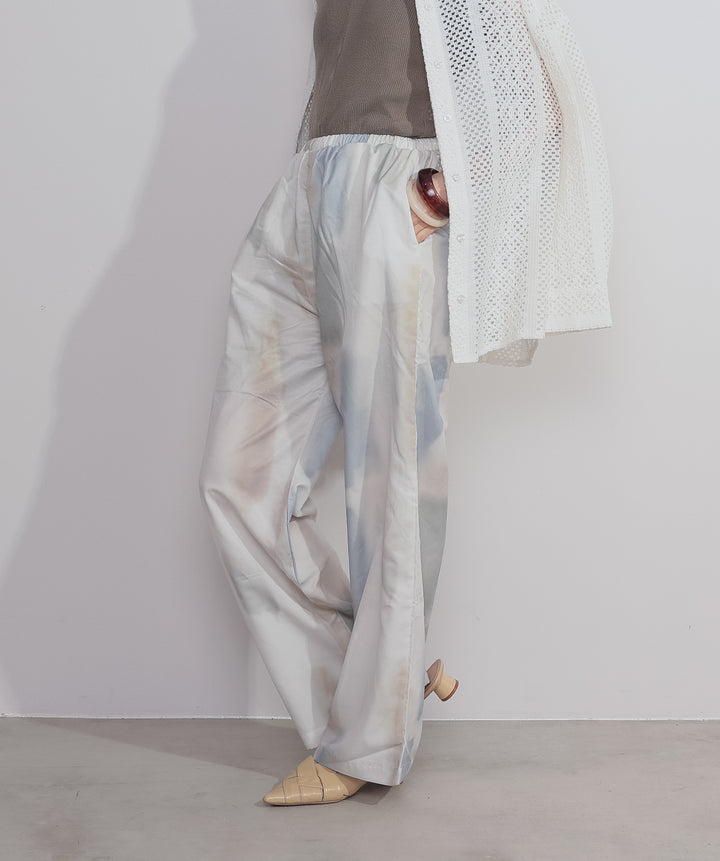 【SET】クロシェレースシャツ+シアーVネックリブトップス+水彩総柄シアーパンツ(3set)