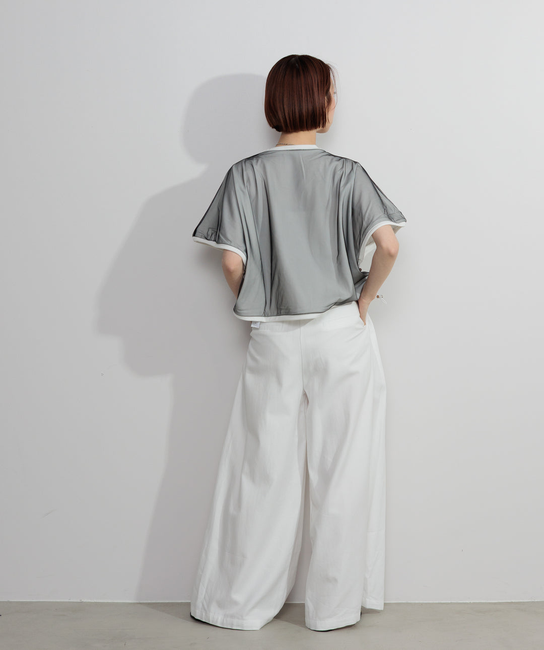 【SET】オーバーチュールレースボックスプルオーバー+タックワイドパンツ(2set)