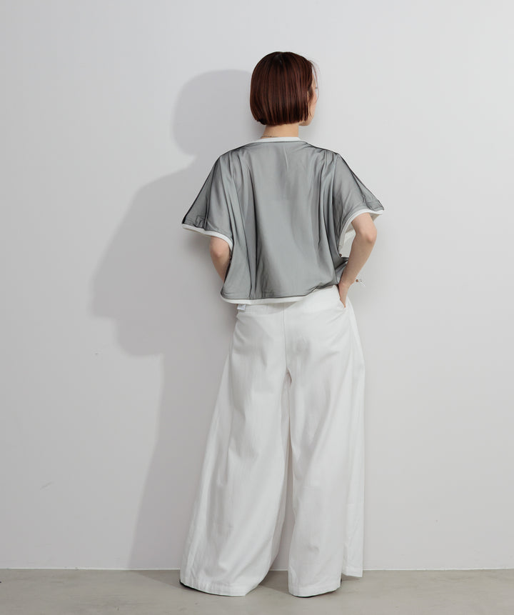 【SET】オーバーチュールレースボックスプルオーバー+タックワイドパンツ(2set)