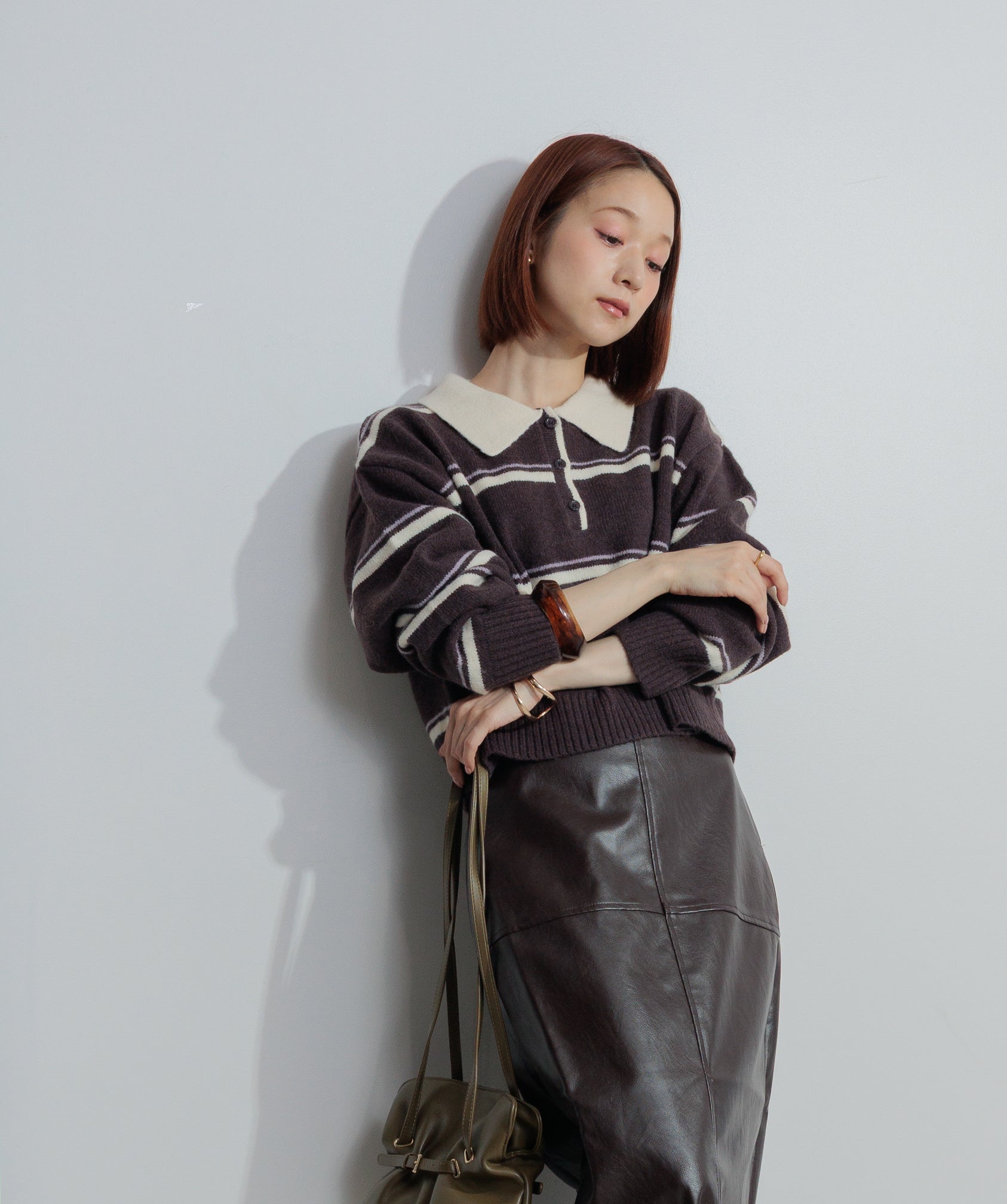 rokh ボーダーポロニット アルパカタッチボーダーポロニット – OandI