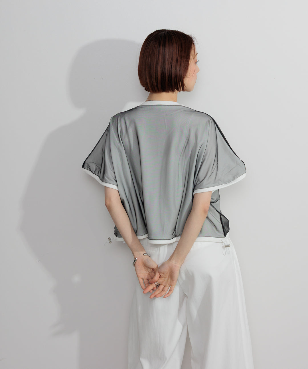 【SET】オーバーチュールレースボックスプルオーバー+タックワイドパンツ(2set)
