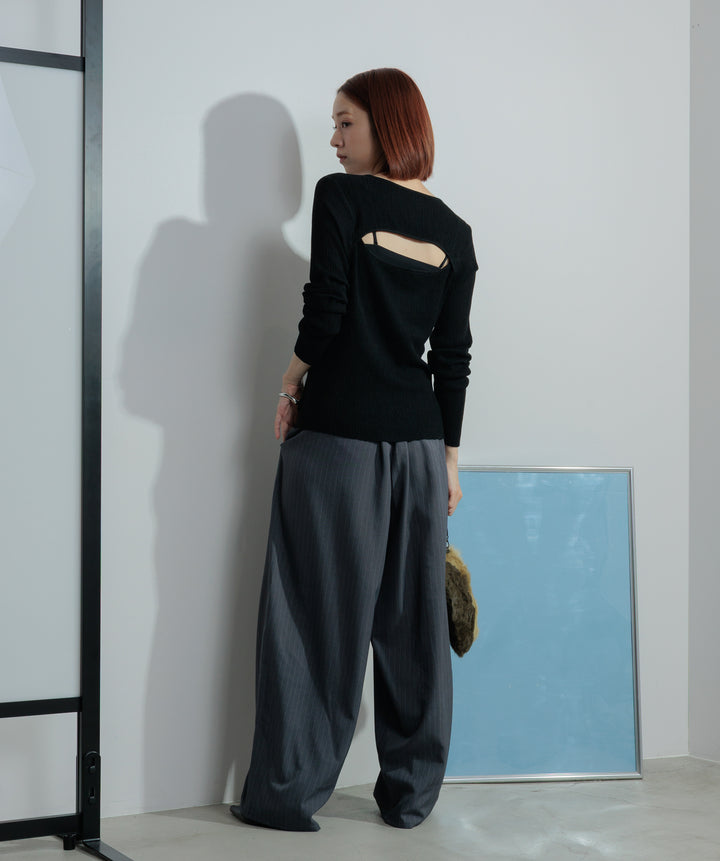 ピンストライプタックパンツ
