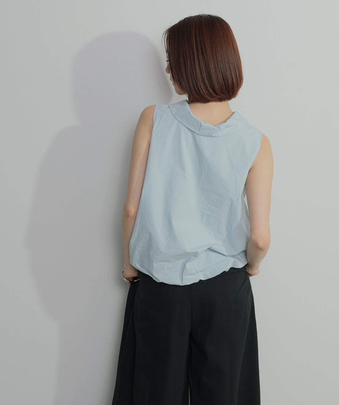 【SET】バルーンヘムシャツブラウス+タックワイドパンツ(2set)