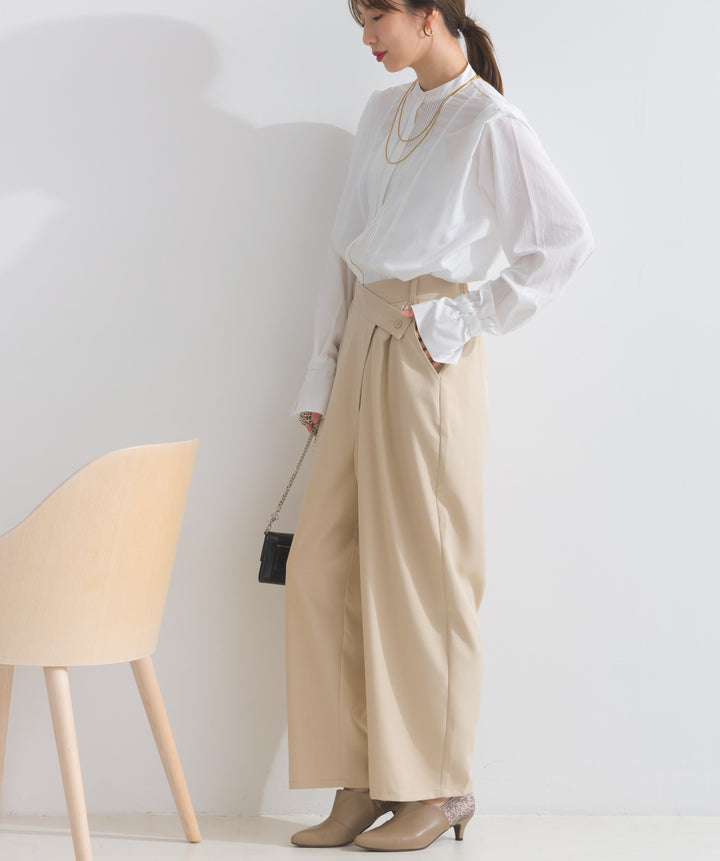 アシメラップドレープパンツ